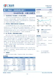 电池材料放量，业绩大幅增长