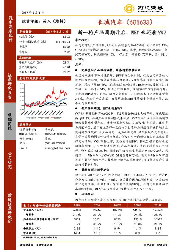 新一轮产品周期开启，WEY来还看VV7