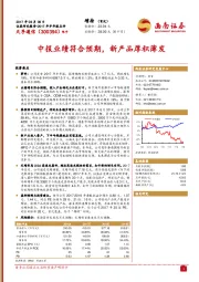 中报业绩符合预期，新产品厚积薄发