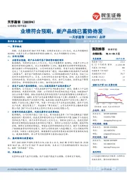 业绩符合预期，新产品线已蓄势待发