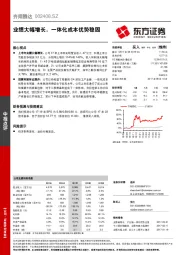 业绩大幅增长，一体化成本优势稳固