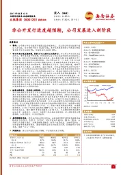 非公开发行进度超预期，公司发展进入新阶段