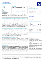 Updates on middle/late-stage pipeline