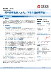 新产品研发投入加大，下半年迎业绩释放