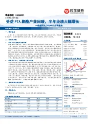 点评报告：受益PTA聚酯产业回暖，半年业绩大幅增长