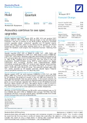 Acoustics continue to see spec upgrades