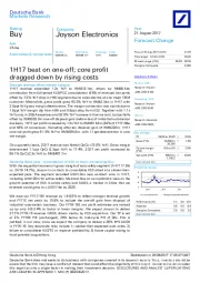 1H17 beat on one-off; core profit dragged down by rising costs
