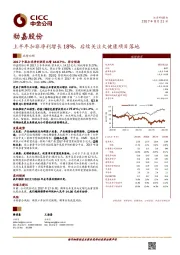 上半年扣非净利增长18%，后续关注大健康项目落地