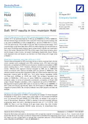 Soft 1H17 results in line; maintain Hold