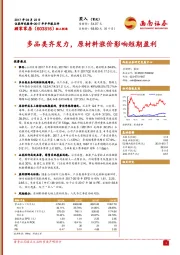 多品类齐发力，原材料涨价影响短期盈利