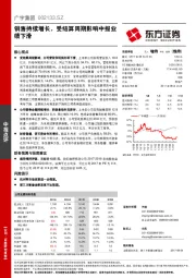 销售持续增长，受结算周期影响中报业绩下滑