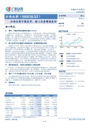 云南白药中报发布，核心业务增速良好