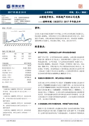 2017半年报点评：业绩稳步增长，环保趋严利好公司发展