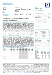 1H17 profit a small miss on gross margin and SG&A