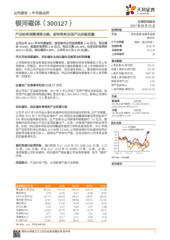 产品结构调整增厚业绩,期待高附加值产品持续放量