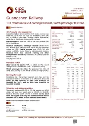 1H1 results miss; cut earnings forecast, watch passenger fare hike
