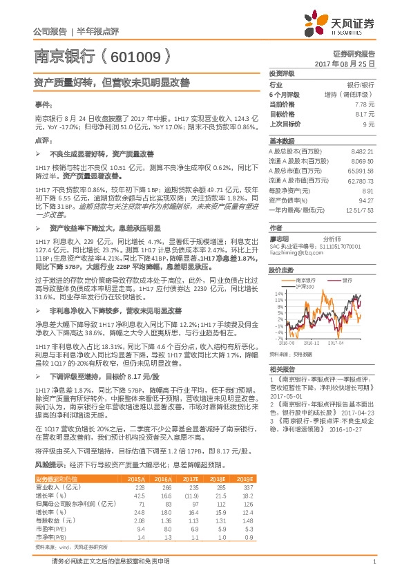 资产质量好转,但营收未见明显改善