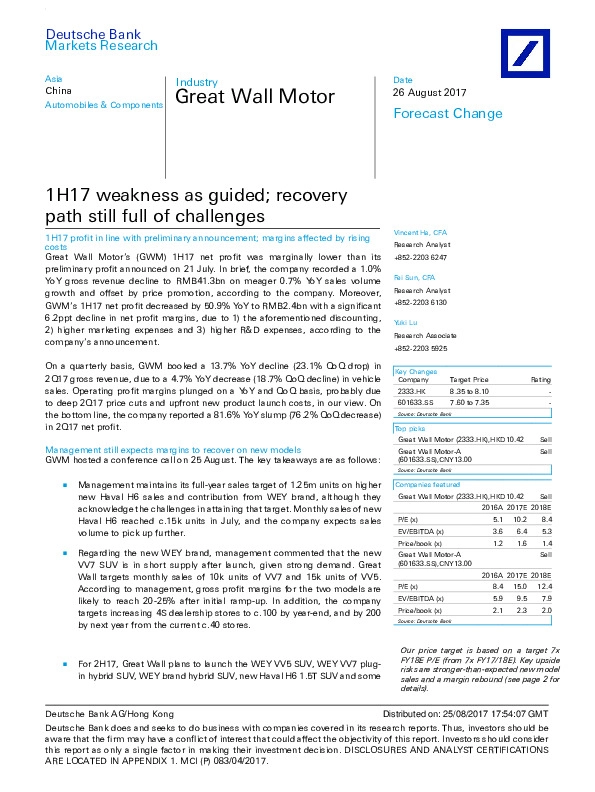 1H17 weakness as guided; recovery path still full of challenges