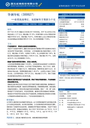 业绩高速增长，系统解决方案潜力十足