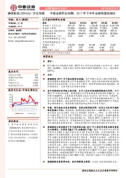 中报业绩符合预期，2017年下半年业绩有望高增长