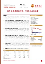 SIP业务稳健高增长，VCS新品待放量