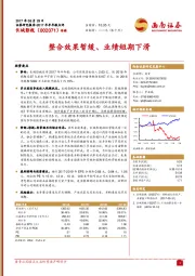 整合效果暂缓、业绩短期下滑