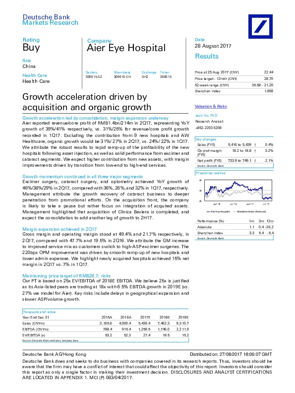Growth acceleration driven by acquisition and organic growth