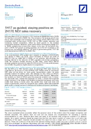 1H17 as guided; staying positive on 2H17E NEV sales recovery