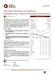 Downgrade to HOLD: Pressure on GPM; awaiting mass production