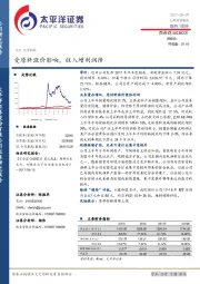 受原料涨价影响，收入增利润降