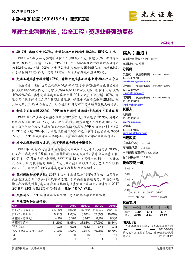 基建主业稳健增长，冶金工程+资源业务强劲复苏