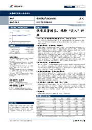 2017年系列研报之四：销售显著增长，维持“买入”评级