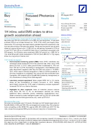 1H inline; solid EMS orders to drive growth acceleration ahead