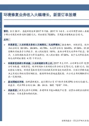环境修复业务收入大幅增长,新签订单放缓