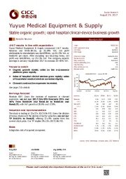 Stable organic growth; rapid hospital clinical-device business growth