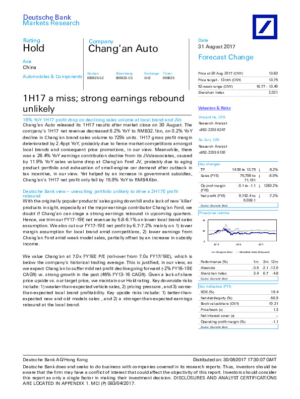 1H17 a miss; strong earnings rebound unlikely