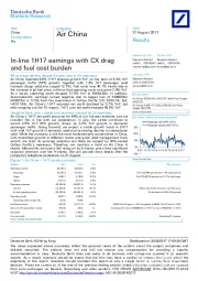 In-line 1H17 earnings with CX drag and fuel cost burden