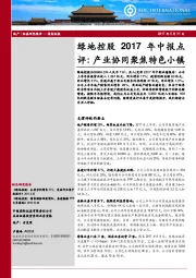 绿地控股2017年中报点评：产业协同聚焦特色小镇