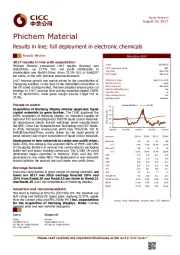 Results in line; full deployment in electronic chemicals