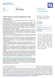 1H17 post-results conference call takeaways