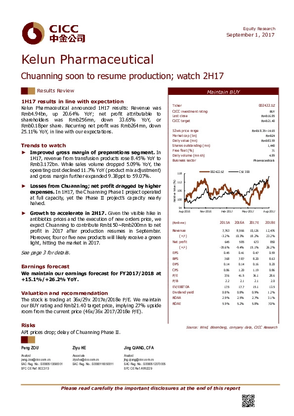 Chuanning soon to resume production; watch 2H17