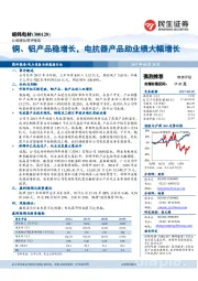 铜、铝产品稳增长，电抗器产品助业绩大幅增长