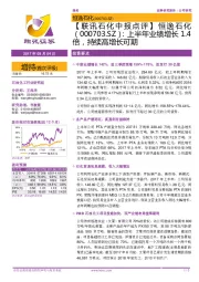 【联讯石化中报点评】恒逸石化:上半年业绩增长1.4倍,持续高增长可期