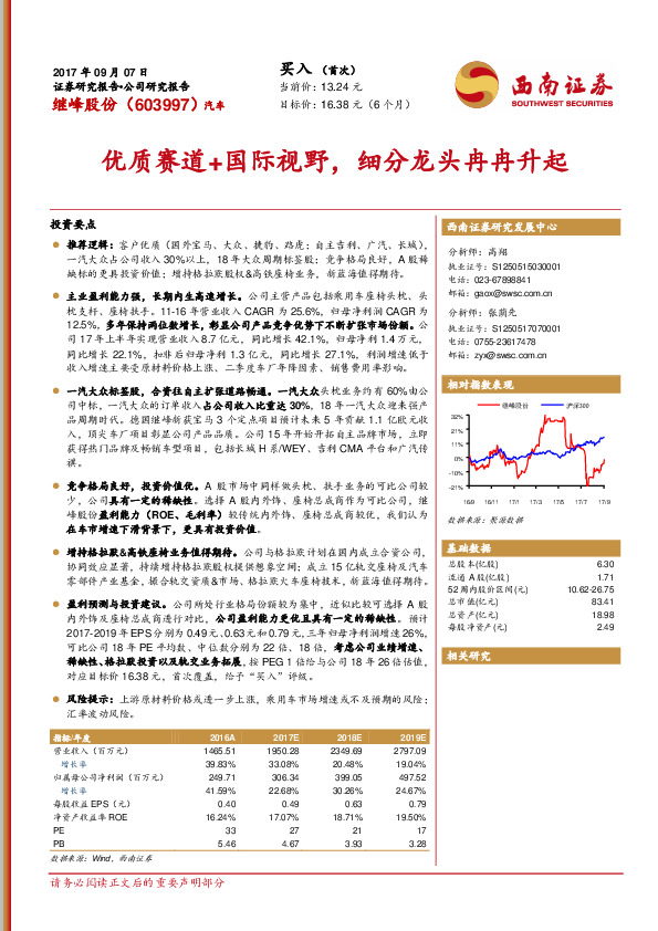 优质赛道+国际视野，细分龙头冉冉升起