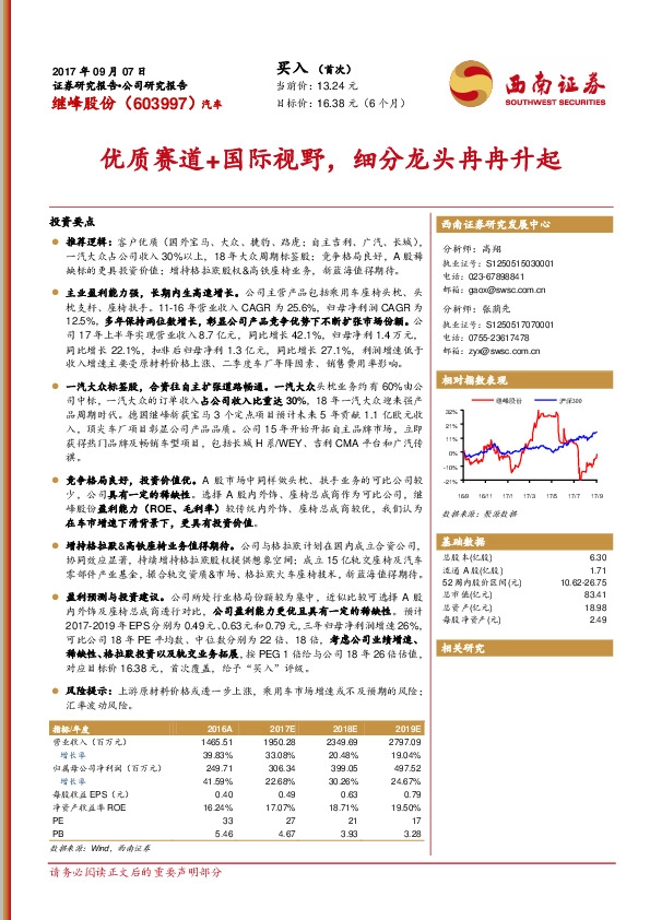 优质赛道+国际视野，细分龙头冉冉升起