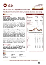 Construction business still strong, resource business recovering