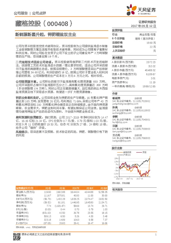 新能源新星升起，钾肥锂盐双主业