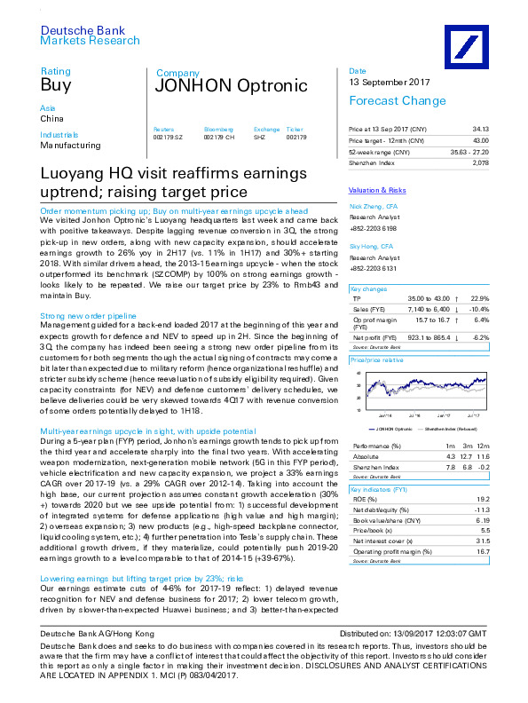 Luoyang HQ visit reaffirms earnings uptrend; raising target price