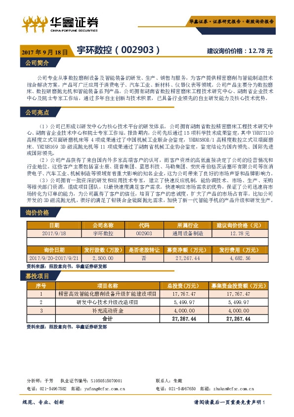 新股询价报告