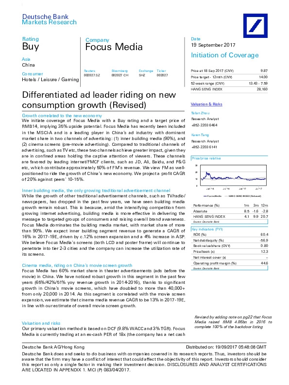 Differentiated ad leader riding on new consumption growth (Revised)